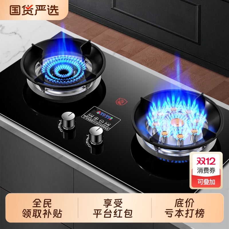好太太燃气灶双灶家用液化气猛火