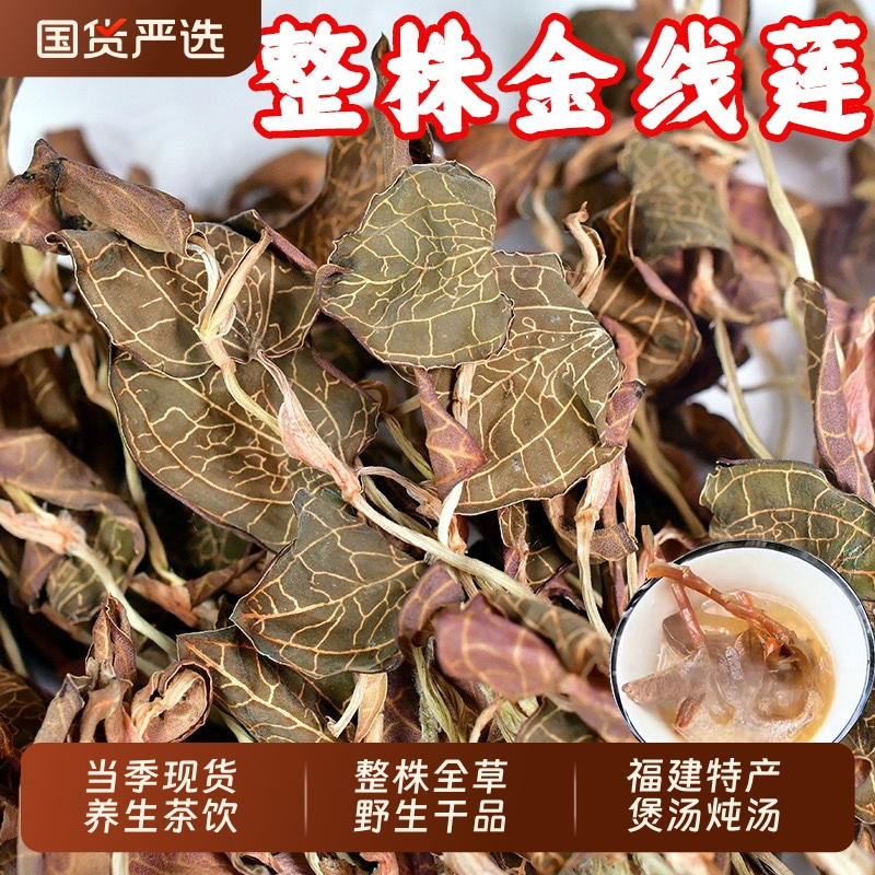 福建土楼野生金线莲整株干品中药材养肝护肝南靖红霞金线莲养生茶