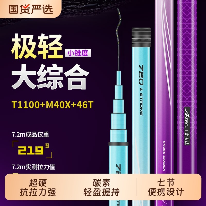极轻大综合鱼竿超轻超硬手竿碳素台钓竿鲫鲤鲢鳙钓鱼竿