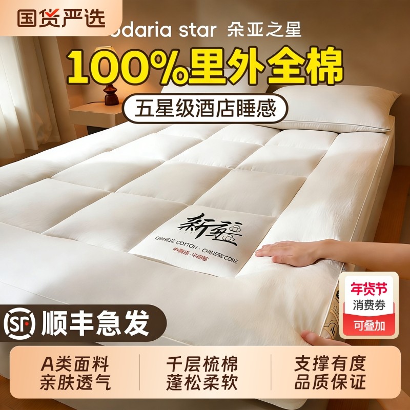 朵亚之星全棉软床垫遮盖物家用卧室床褥宿舍单人防滑垫被铺底褥子
