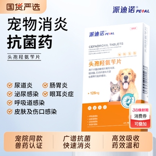 派迪诺狗狗消炎药猫咪皮肤炎呕吐尿路感染尿道炎泌尿头孢羟氨苄片
