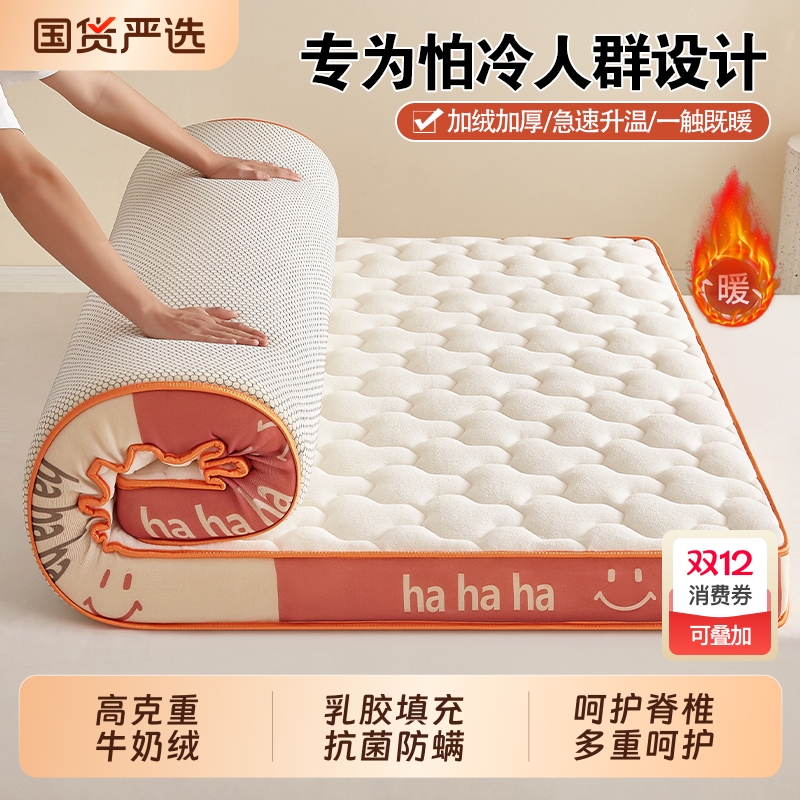 牛奶绒乳胶床垫家用卧室软垫冬季加绒保暖学生宿舍单双人床垫褥子