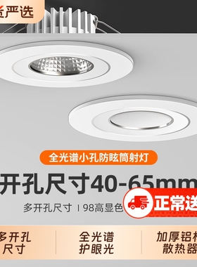 led小筒灯3W5W开孔4cm4.555.56公分455055mm孔灯cob射灯山丘客厅