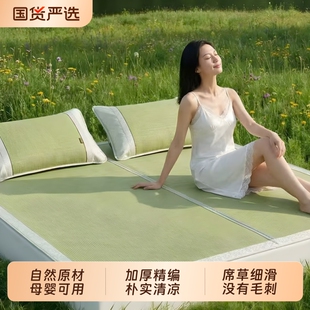 天然蔺草席加密精编高端凉席婴儿可用学生宿舍老式席家用夏季折叠