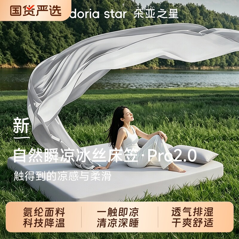 朵亚之星凉感冰丝床笠2026新款夏季床罩软席透气席梦思床垫保护套