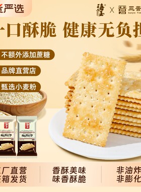 海玉苏打饼干香葱味分享装小吃零食海盐胃酸健康酵母早餐缸炉整箱
