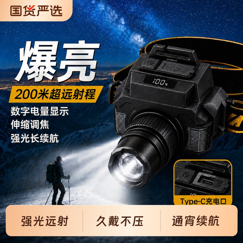 【官方正品】长续航强光超亮头灯图片