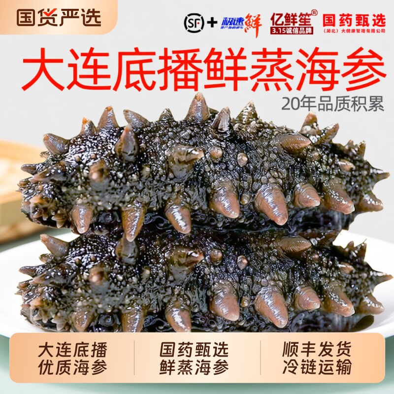 即食海参辽宁大连刺参鲜蒸500g独立袋装非鲜活海渗官方旗舰店