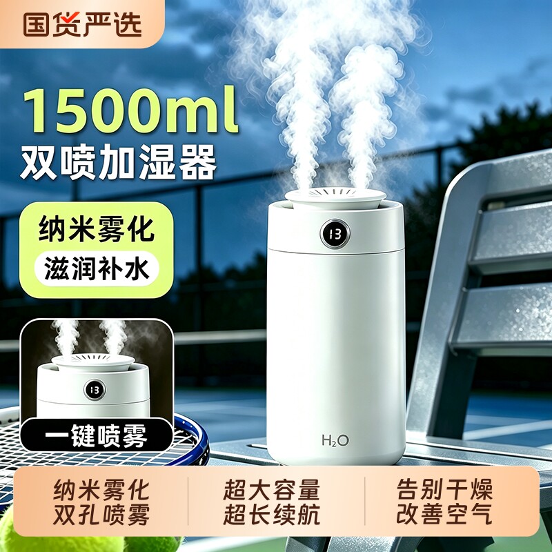 空气加湿器卧室家用静音孕妇婴儿家用小型USB充电款室内空气净化大容量2026新款客厅无线双喷补水大喷雾化量图片