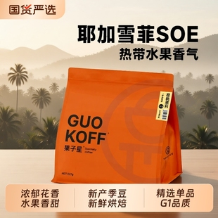 果子星水洗茉莉耶加雪菲樱桃烘焙精品手冲冷萃咖啡豆227g西达摩