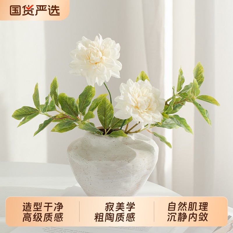 侘寂风花瓶陶瓷高级感陶罐客厅餐桌装饰摆件插花小众高级感花器