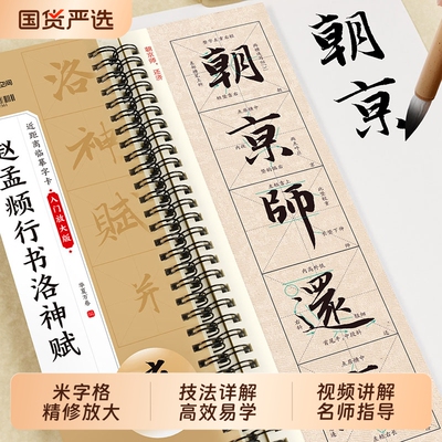 赵孟頫行书洛神赋近距离临摹字卡