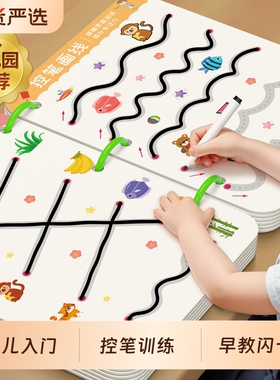 控笔训练幼儿园入门儿童2岁3宝宝可擦早教卡片益智思维专注力玩具