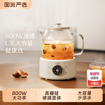 偶点全玻璃花茶壶800W速热