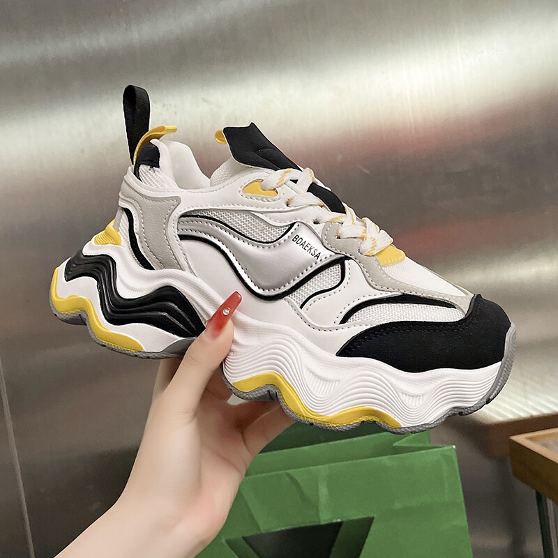 明星同款巨浪老爹鞋女鞋夏ins潮鞋厚底增高6cm8透气波浪运动鞋