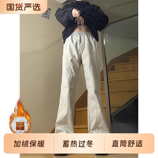 户外防水冲锋裤男款冬季运动直筒美式工装裤子加绒登山休闲裤子