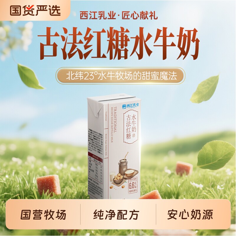 【新品上市】西江乳业古法红糖水牛奶儿童学生营养早餐奶