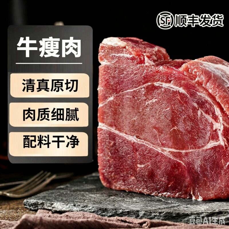 草饲原切黄牛肉清真雪花瘦肉冷冻新鲜...