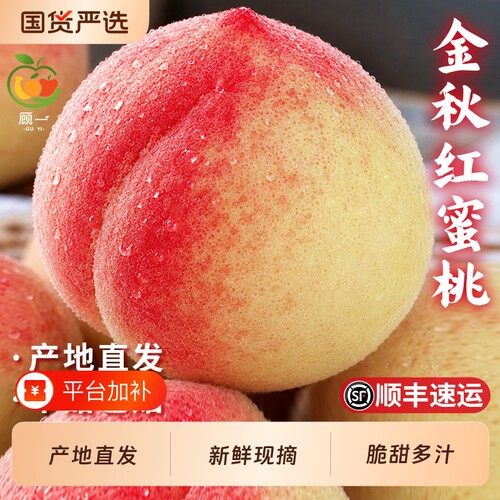 正宗金秋红蜜桃当季新鲜脆甜蜜桃
