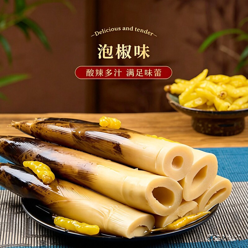 网红手剥笋开袋即食泡椒笋尖竹笋干小零食品泡椒味不辣汤味酸辣