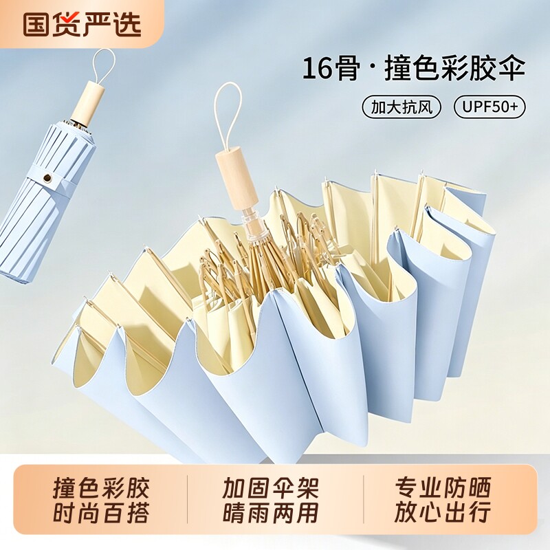 【破损包赔】彩胶防晒晴雨伞图片