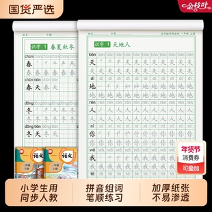 一年级练字字帖二年级三年级上册下册人教版教材同步练字帖暑假作业小学生专用语文一课一练一升二寒假衔接作文每日训练练习看图