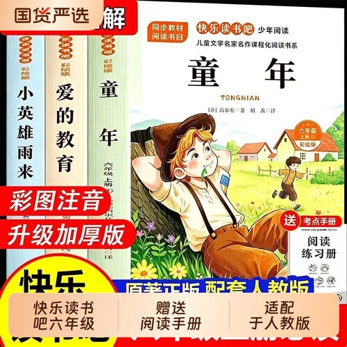 爱的教育小英雄雨来童年高尔基原著六年级上册快乐读书吧全套书目语文人教版必读的课外书正版读物老师推荐阅读书籍名著导读故事