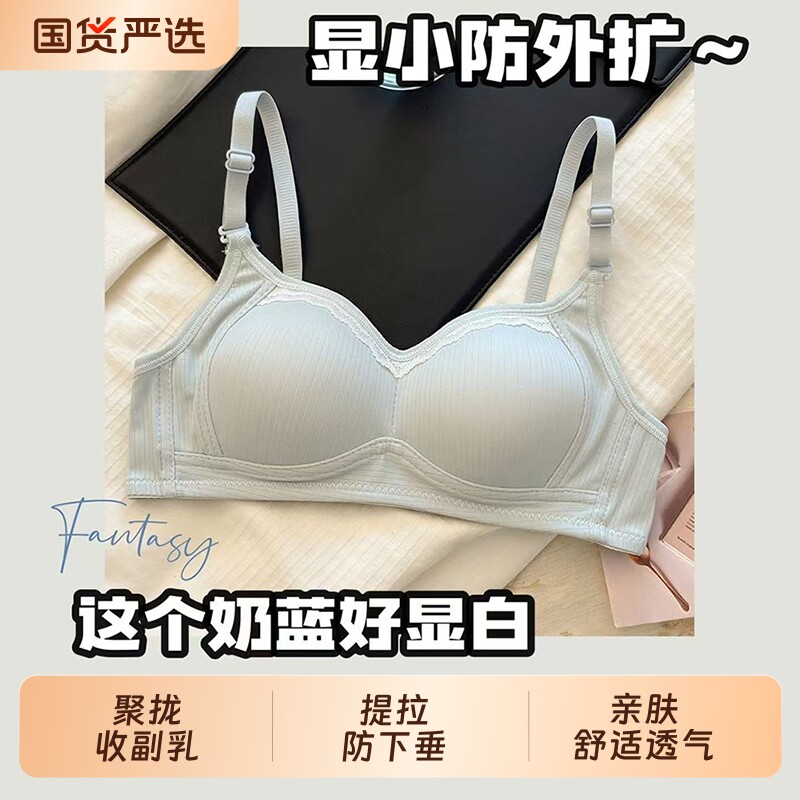 聚拢内衣女小胸显大纯欲蕾丝无钢圈美背高中生大学生少女文胸罩女