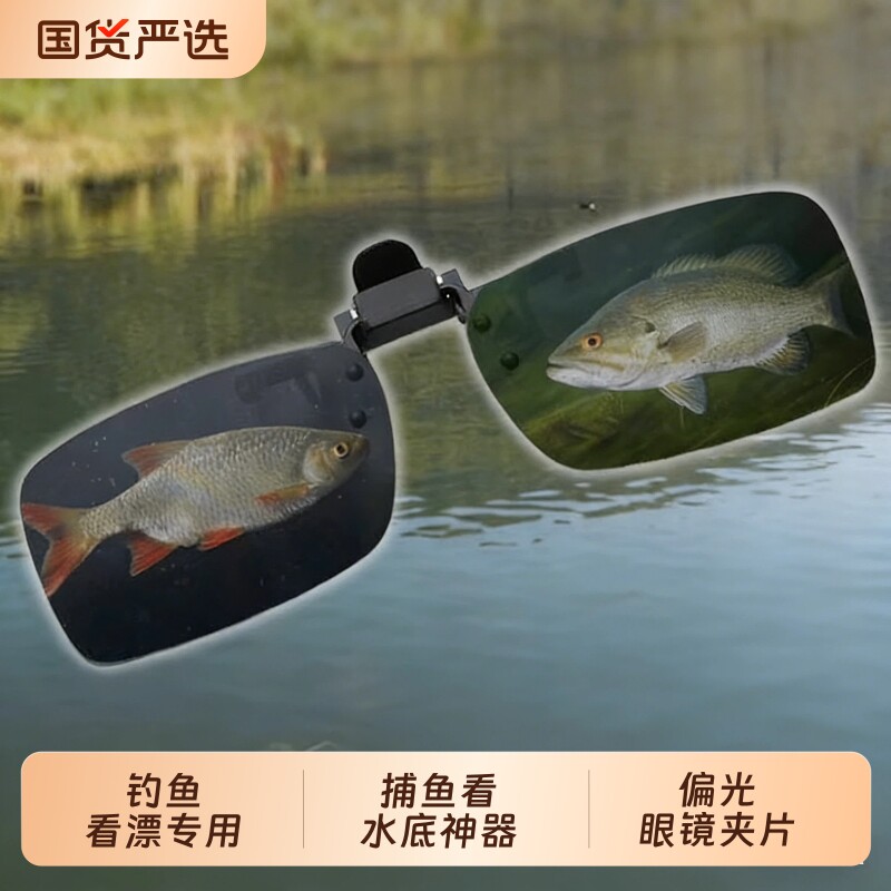 德国进口钓鱼看漂专用偏光眼镜夹片男射鱼看水底神器水下高清专业