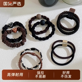 儿童皮筋高弹力耐用黑色加粗扎头发橡皮筋头绳女孩发圈高颜值发绳