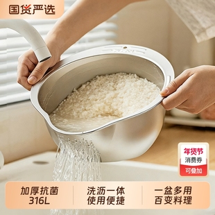 316不锈钢洗菜盆沥水篮土豆擦丝刨刮丝器厨房多功能切片切菜神器