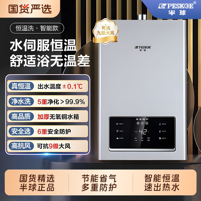 半球燃气热水器平衡式即热式浴室节能天然气液化气恒温家用强排式