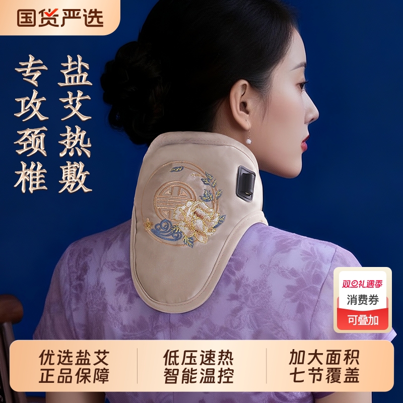 颈椎热敷盐袋电加热护颈神器粗海盐理疗袋艾草艾灸包肩颈专用充电