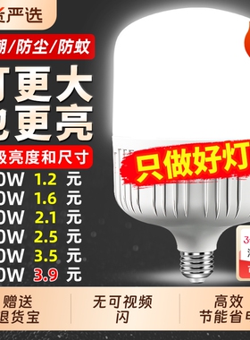 超亮led灯泡e27螺口家用白光5W10W20W30W40W60W80W120W150W节能灯
