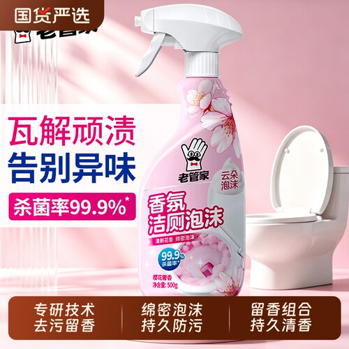 老管家洁厕灵厕所清洁剂马桶强力除垢除臭清香型留香洁厕剂泡泡