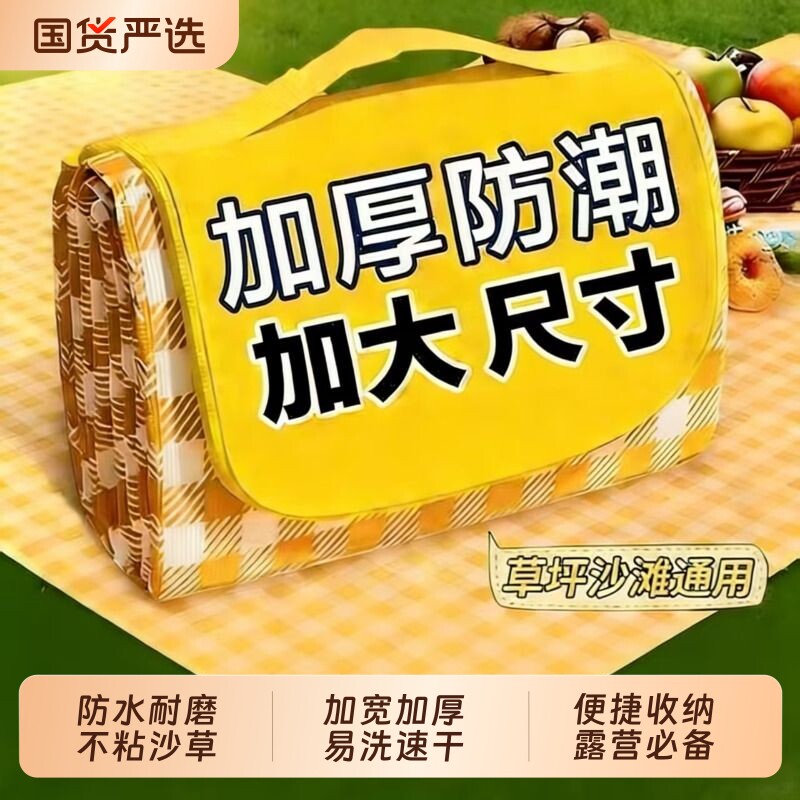 野营野餐垫户外地垫防潮垫加厚露营野外防水布便携帐篷草坪垫子