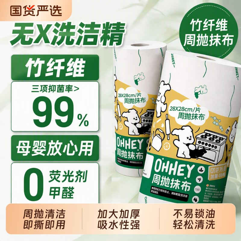 竹纤维周抛厨房抹布|千人加购图片
