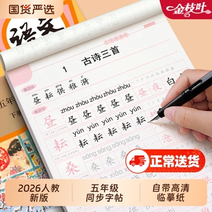 2026新版五年级上册下册同步语文字帖人教版练字帖小学生笔画笔顺每日一练楷书专用写字帖生字练习本钢笔临摹儿童硬笔书法作文古诗