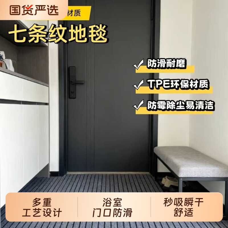 防滑耐磨入户家用七条纹地垫图片