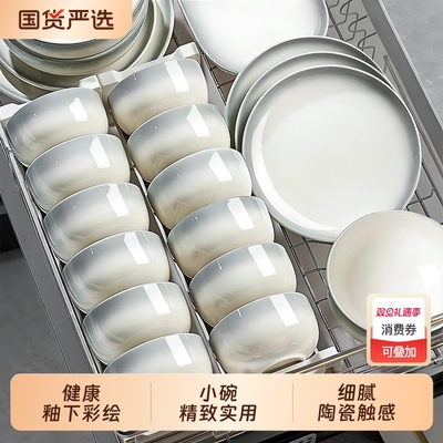 碗碟套装家用2025新款景德镇轻奢高级感陶瓷碗筷乔迁碗盘碗具餐具