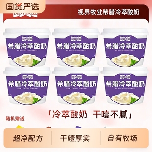 冷萃希腊干噎厚酸奶随机赠送蓝莓等果粉配料干净健康 视界牧业