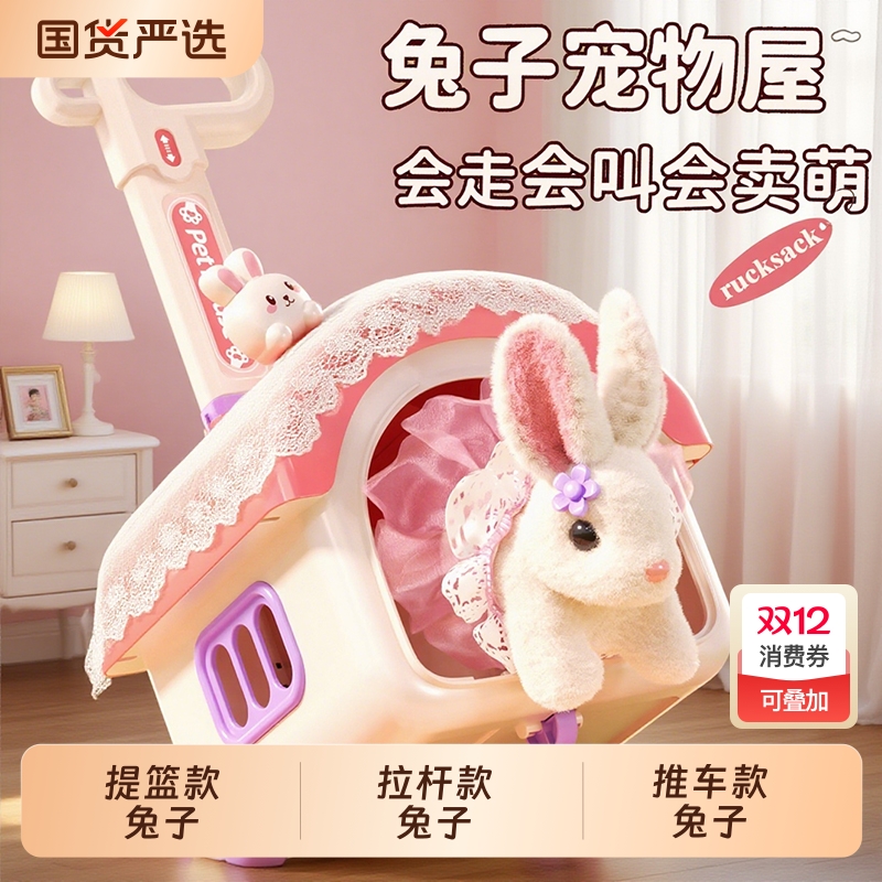 过家家小白兔子玩偶玩具1送3到6岁小女孩子儿童生日礼物推车宝宝5