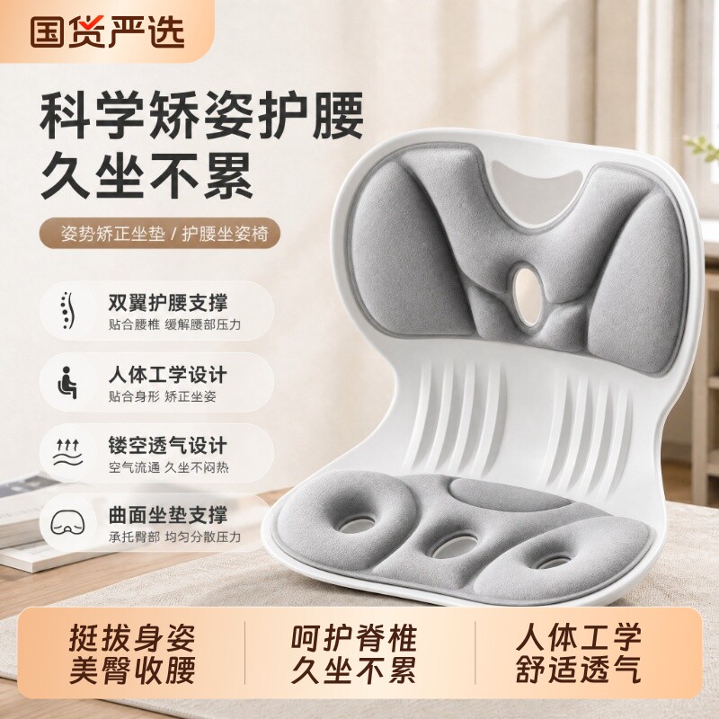 护腰坐垫人体工学坐姿座椅腰靠背腰部支撑椅子办公室腰痛久坐神器
