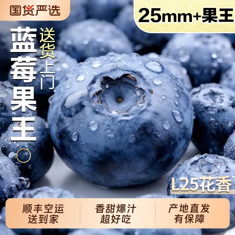 云南蓝莓新鲜水果鲜果L25花香高端当季怡颗高山孕妇整箱京东包邮