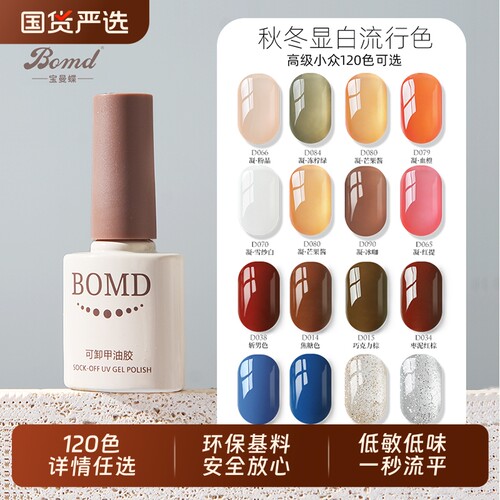 宝曼蝶奶咖瓶8ML甲油胶120色系列
