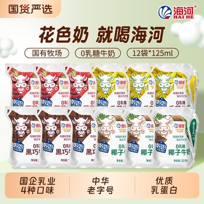 海河牛奶12袋4种口味0乳糖捏捏包