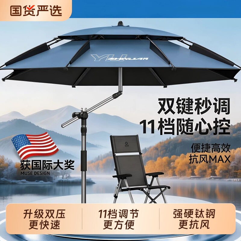 渔之源钓鱼伞稳固抗风加大防晒图片