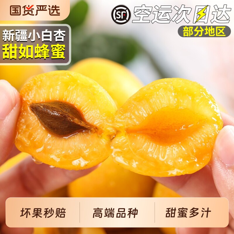 顺丰新疆小白杏子4斤当季新鲜水果台库车轮吊干特产红杏礼盒装