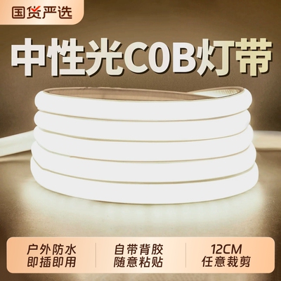 中性光COB灯带4000k家用客厅卧室吊顶照明超亮led灯条线条灯220v