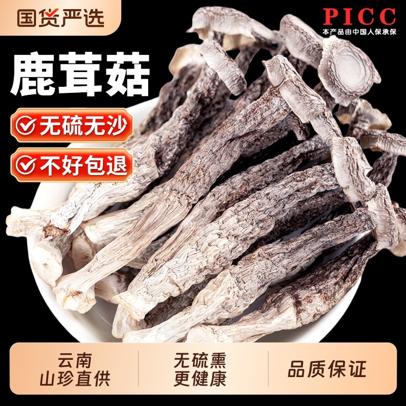 云南特产一级鹿茸菇正品官方旗舰店干货500g脆菌非特级蘑香菇新货
